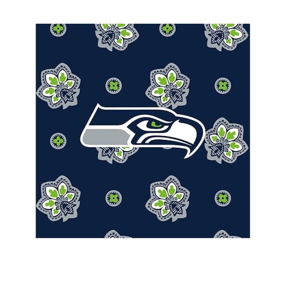 Vera Bradley NFL Seattle Seahawks Cotton Vera Tote Bag (Navy/Neon Green) NWT - Picture 3 of 6